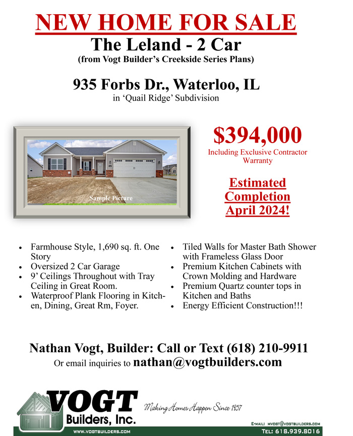 View the More Information about Vogt Builders Home 813 Weller Ct, Waterloo, IL