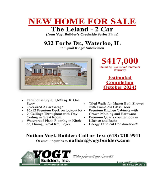 View the More Information about Vogt Builders Home 932 Forbs Dr., Waterloo, IL