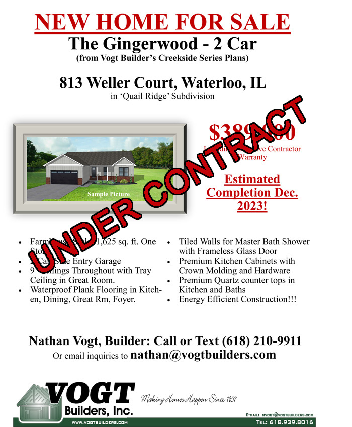 View the More Information about Vogt Builders Home 813 Weller Ct, Waterloo, IL
